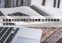 北京最大的区块链公司在哪里[北京区块链技术研究院]